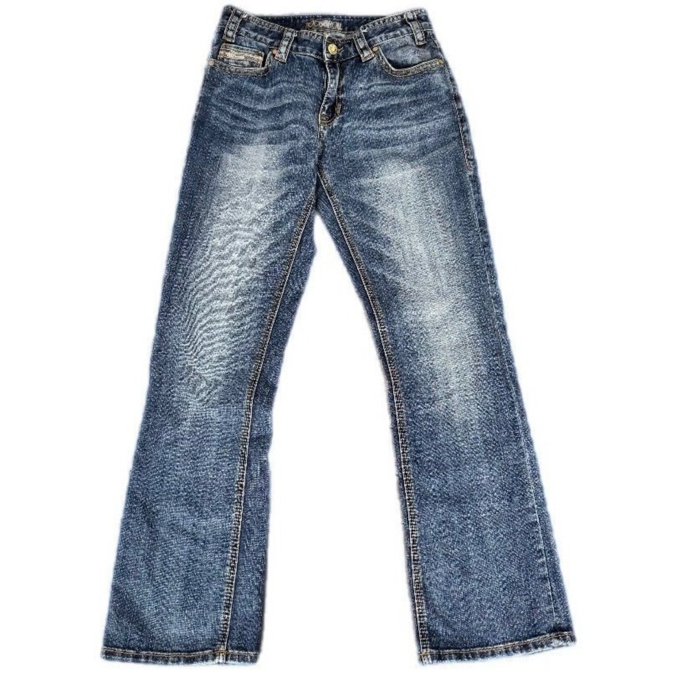 Rock &‎ Roll Cowgirl Boyfriend Jeans Men 26x32 Blue Denim Embroidered Western